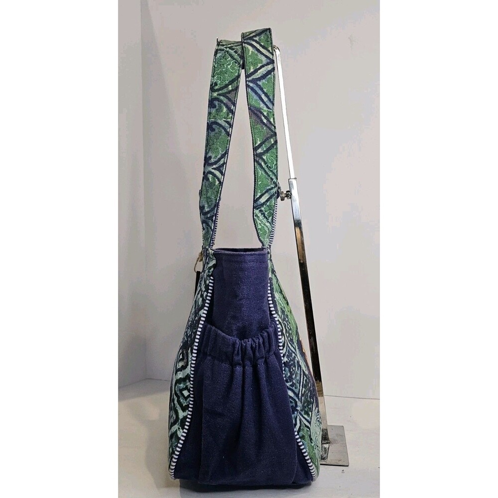Paul Brent Seahorse Canvas Tote Bag Large Braided Shoulder Purse Beach Cruise - Picture 10 of 16